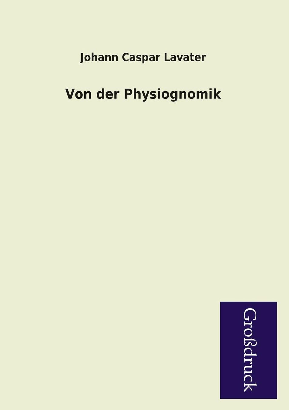 Von Der Physiognomik