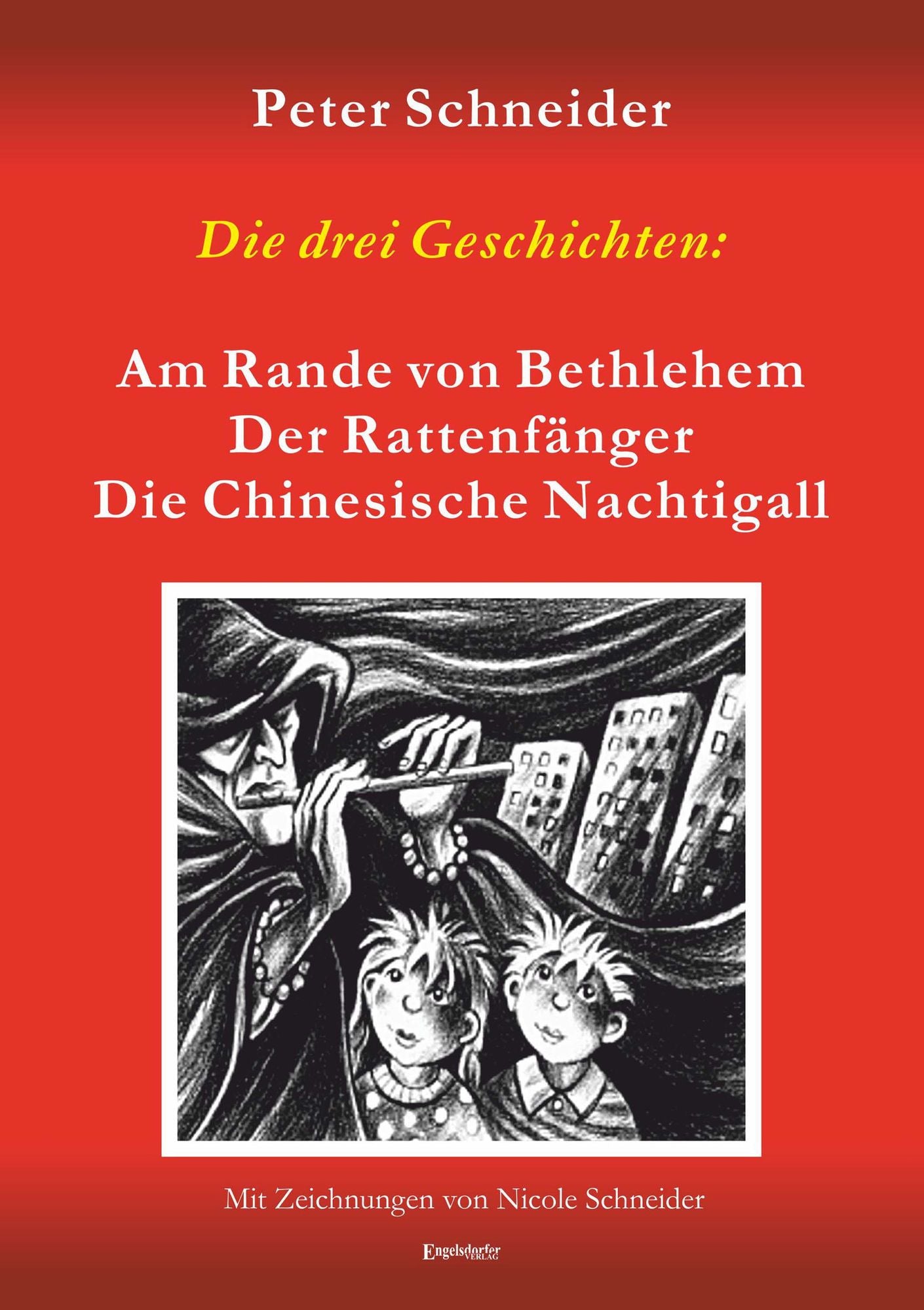 Die drei Geschichten: "Am Rande von Bethlehem", "Der Rattenfänger" und "Die Chinesische Nachtigall" sind aus dem Spielprogramm des Marionetten-Theaters "Wieslocher Puppenstube": Mit Zeichnungen von Nicole Schneider
