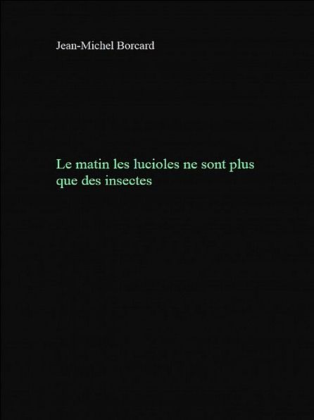 Le matin les lucioles ne sont plus que des insectes