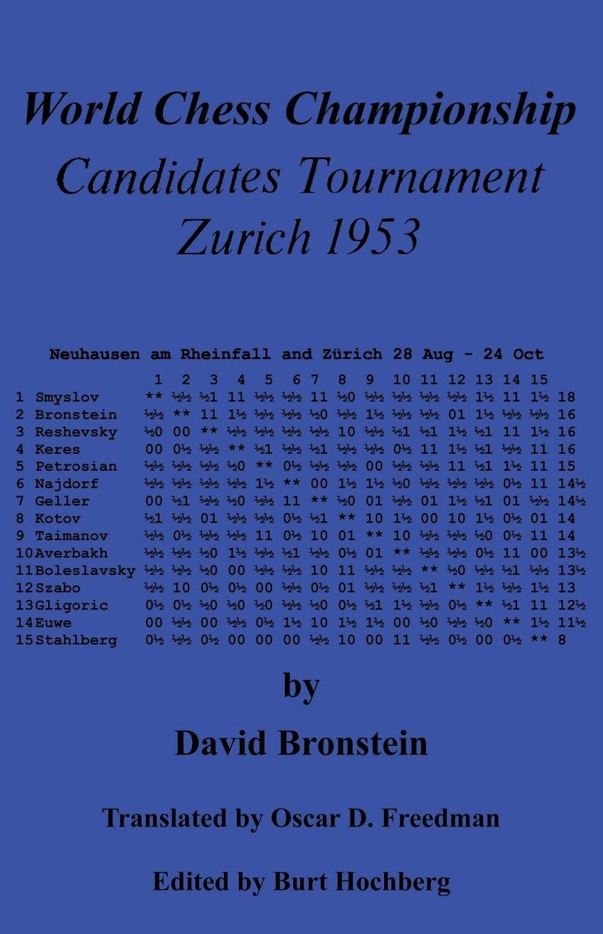 World Chess Championship Candidates Tournament Zurich 1953