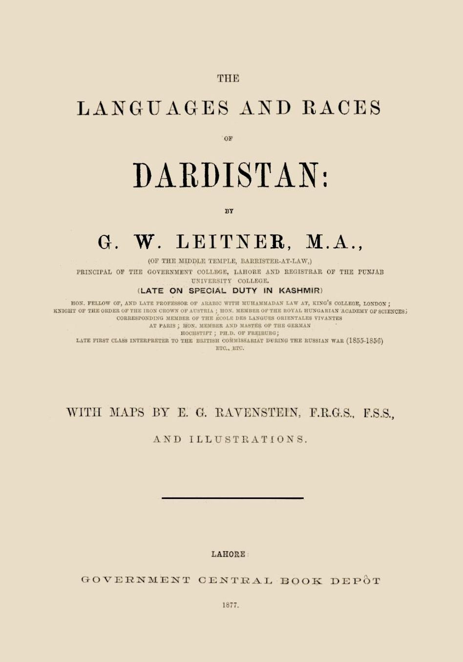 Languages and Races of Dardistan