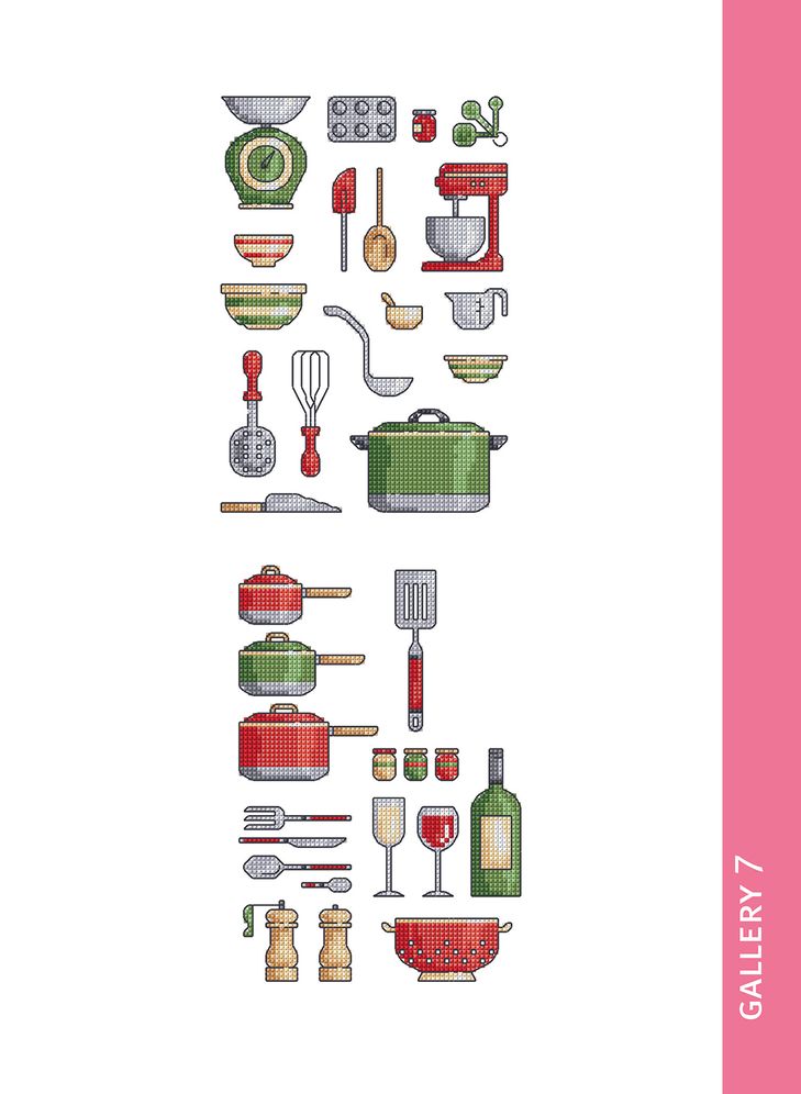 Cross Stitch Motif Series 6: Kitchen: 180 New Cross Stitch Models