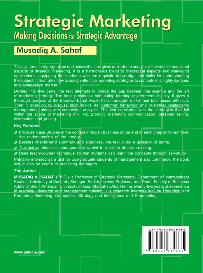 STRATEGIC MARKETING: Making Decisions for Strategic Advantage