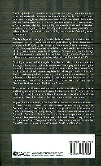 The Sikh Separatist Insurgency in India: Political Leadership and Ethnonationalist Movements
