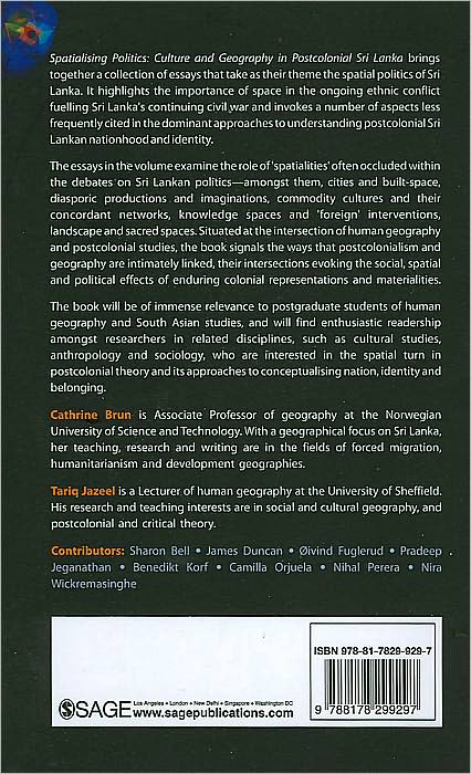 Spatialising Politics: Culture and Geography in Postcolonial Sri Lanka