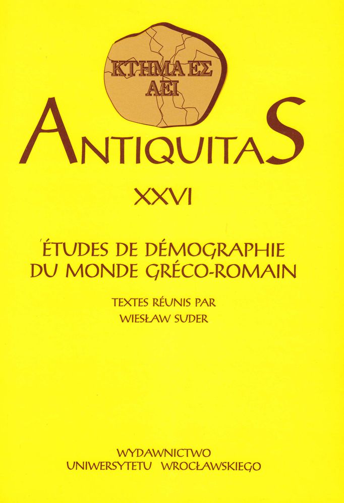 Etudes de demographie du monde Greco-Romain