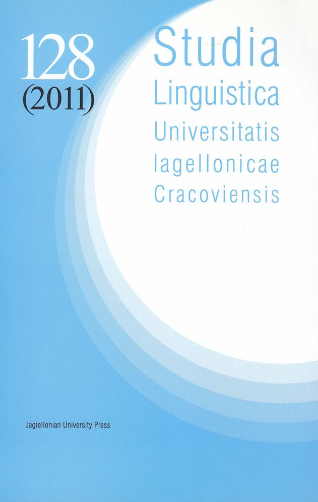 Studia linguistica Universitatis Iagellonicae Cracoviensis 128 (2011)