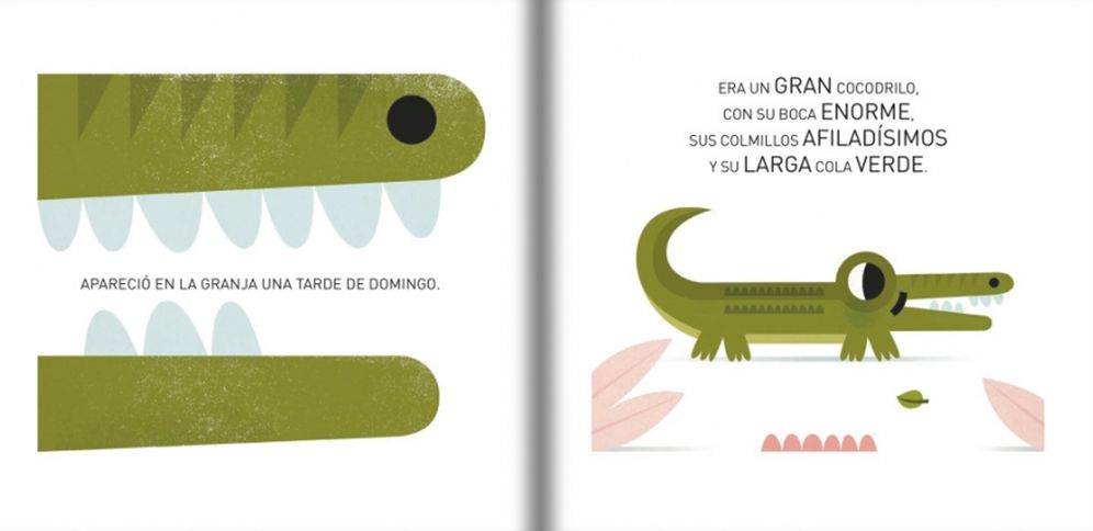 Un cocodrilo en la granja