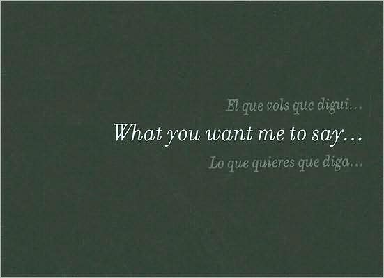 Douglas Gordon. What you want me to say... I am already dead