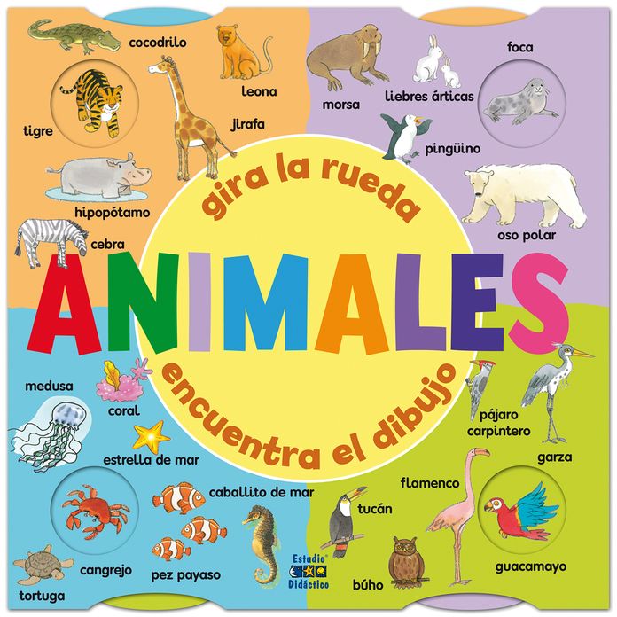 Animales: Gira la rueda, encuentra el dibujo