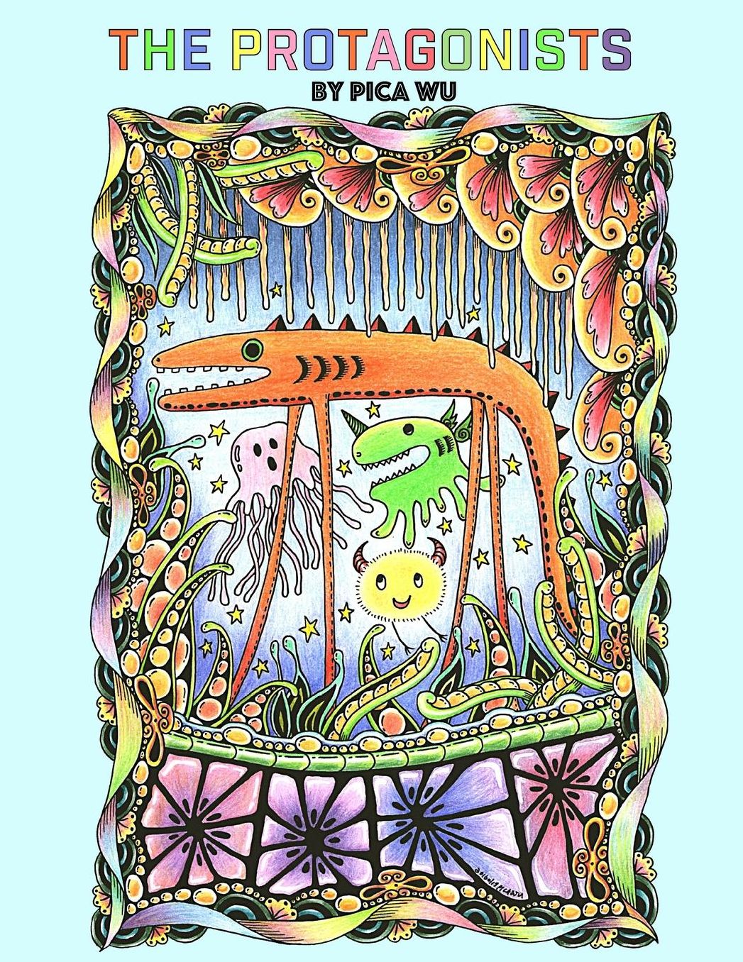 The Protagonists: Adult coloring book with creatures