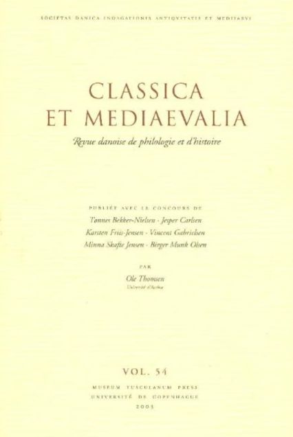 Classica et Mediaevalia: Revue Danoise de Philologie et D'Histoire