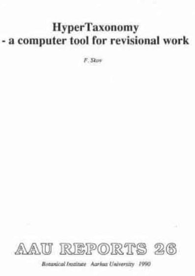 HyperTaxonomy: A computer tool for revisional work