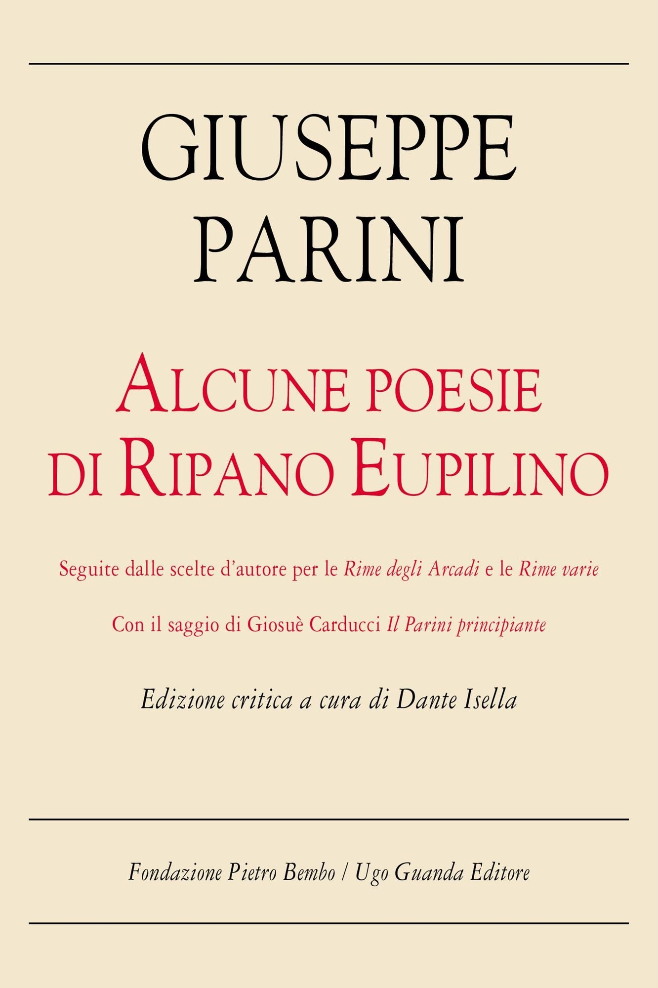 Alcune poesie di Ripano Eupilino. Edizione critica