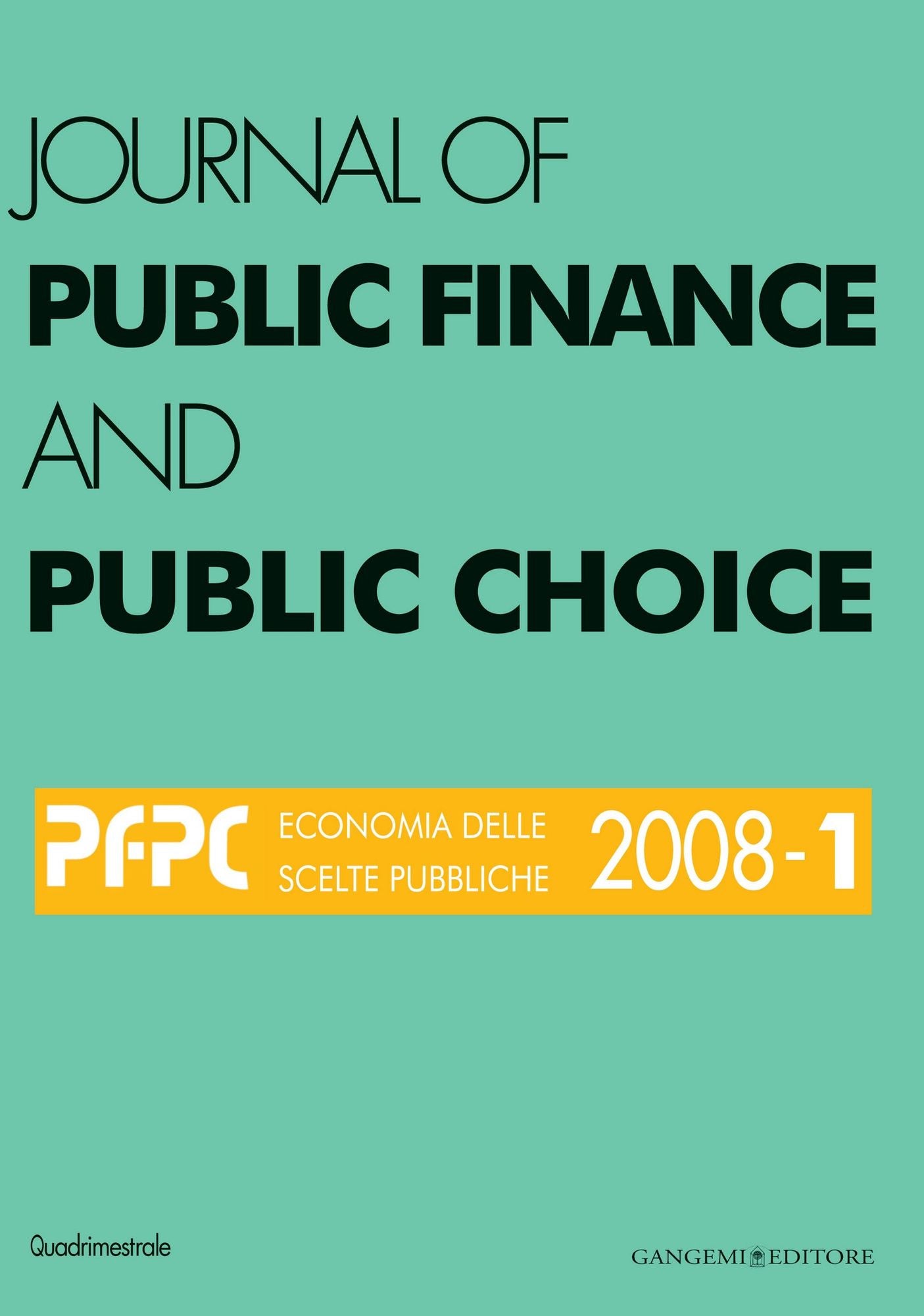 Journal of public Finance and Public Choice n.1/2008