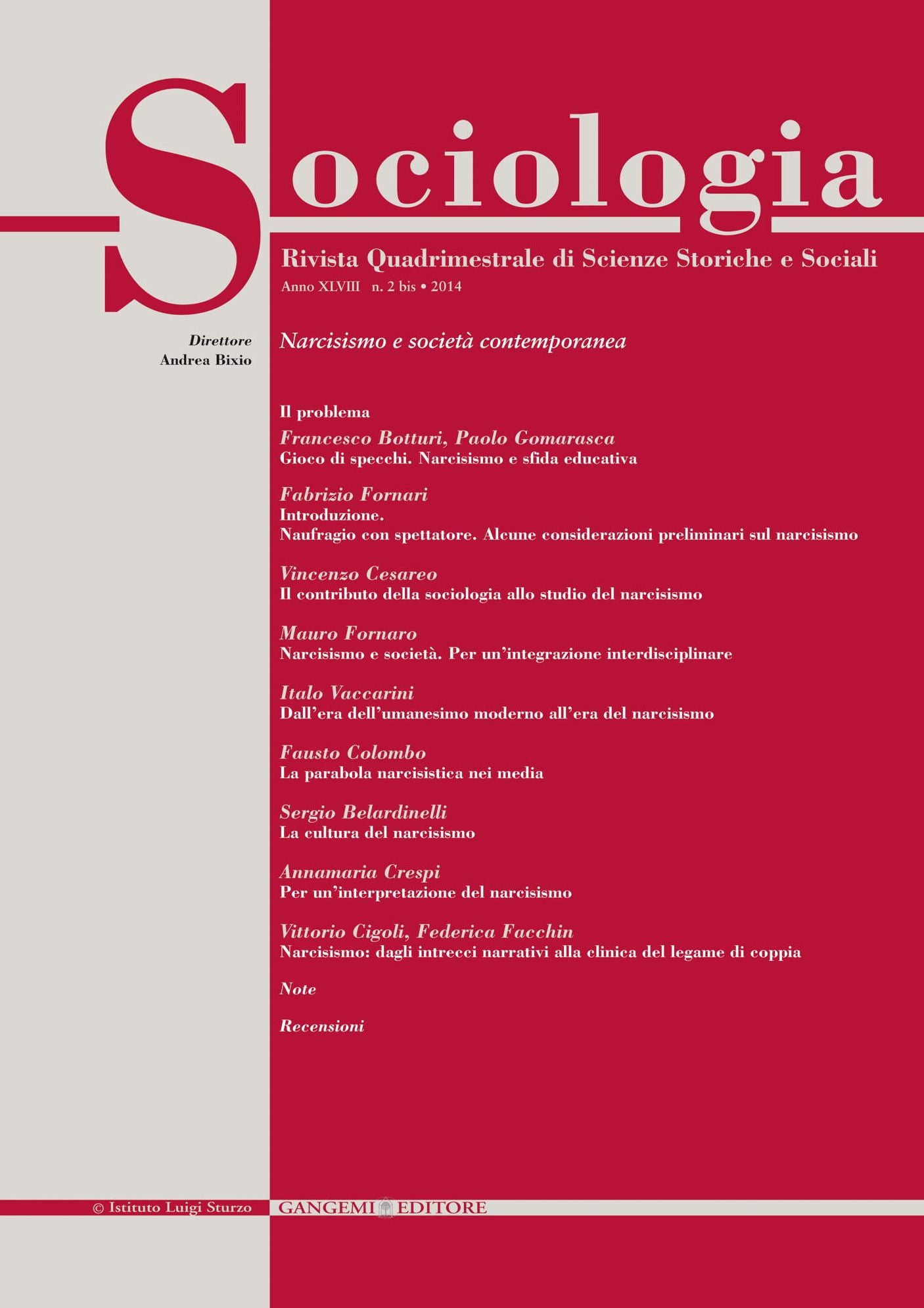 Sociologia n. 2bis/2014: Rivista quadrimestrale di Scienze Storiche e Sociali