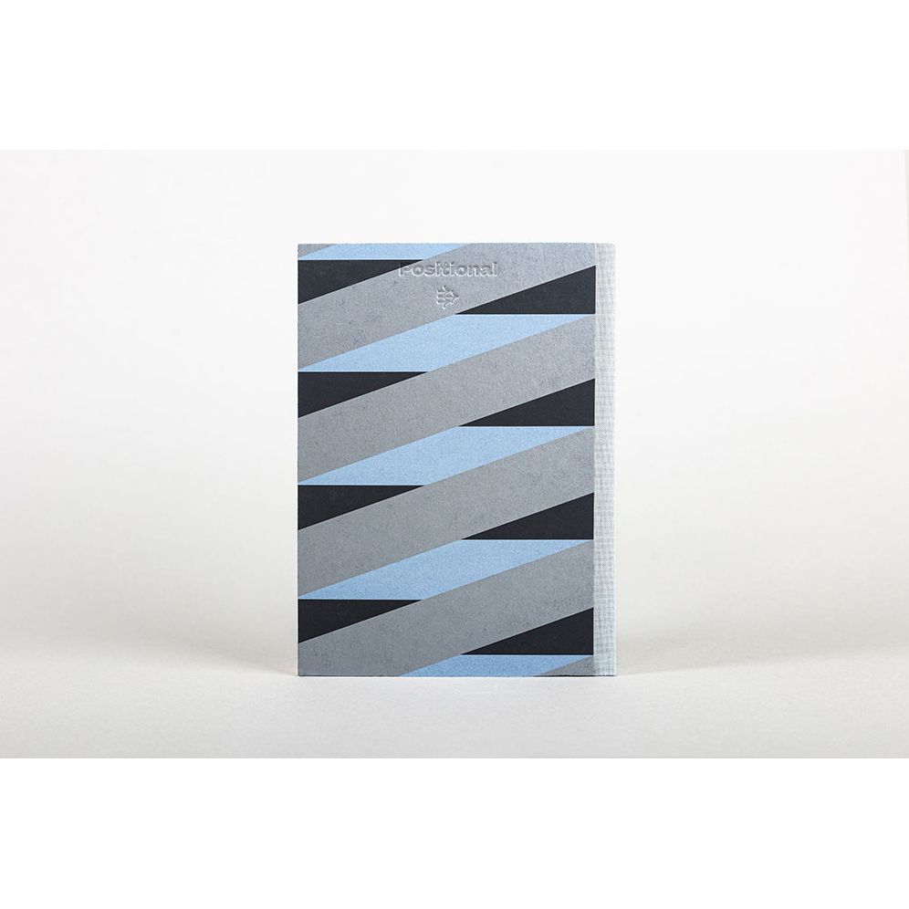 BLUE AND SILVER WOVEN STRIPE JOURNAL