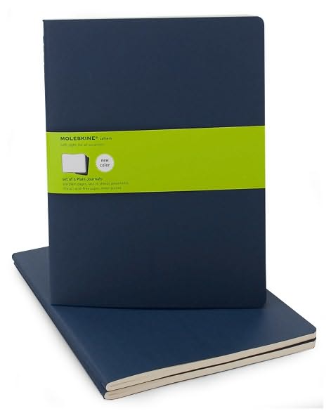 Moleskine Cahier Navy Extra Large Plain Journal, Set of 3