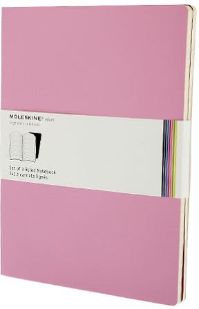 Moleskine Volant Extra Large Ruled Notebook, Pink/Magenta Set of 2