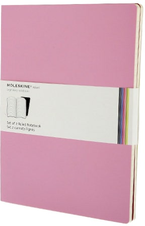 Moleskine Volant Extra Large Ruled Notebook, Pink/Magenta Set of 2