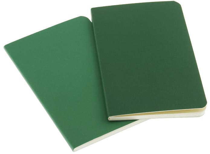Moleskine Volant Notebook (Set of 2 ), Extra Small, Plain, Emerald Green, Oxide Green, Soft Cover (2.5 x 4)