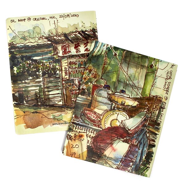 Moleskine Cover Art Plain Journal by Paul Wang, Set of 2