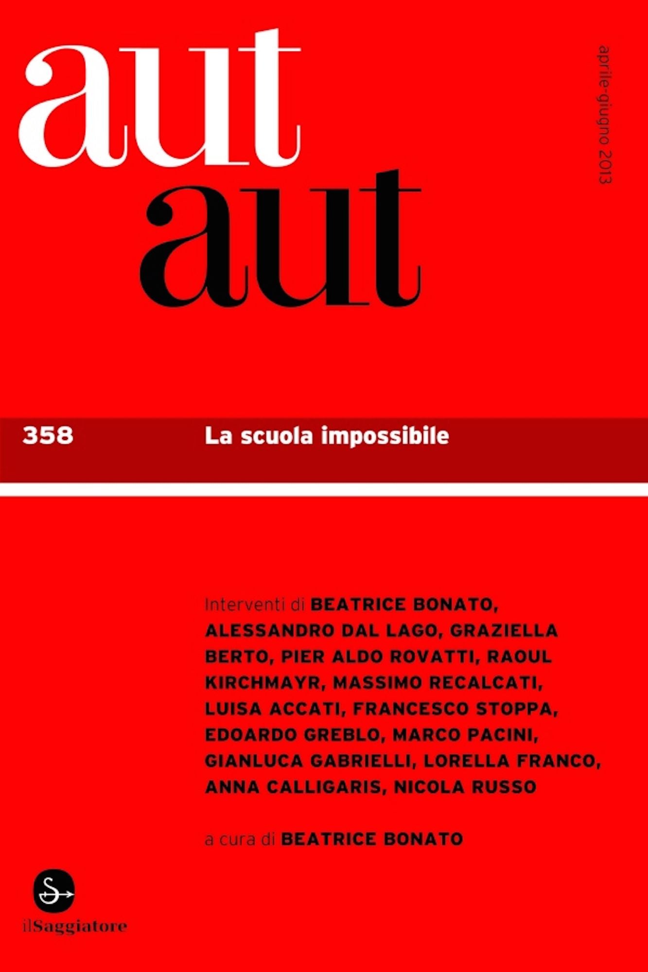 Aut Aut 358. La scuola impossibile