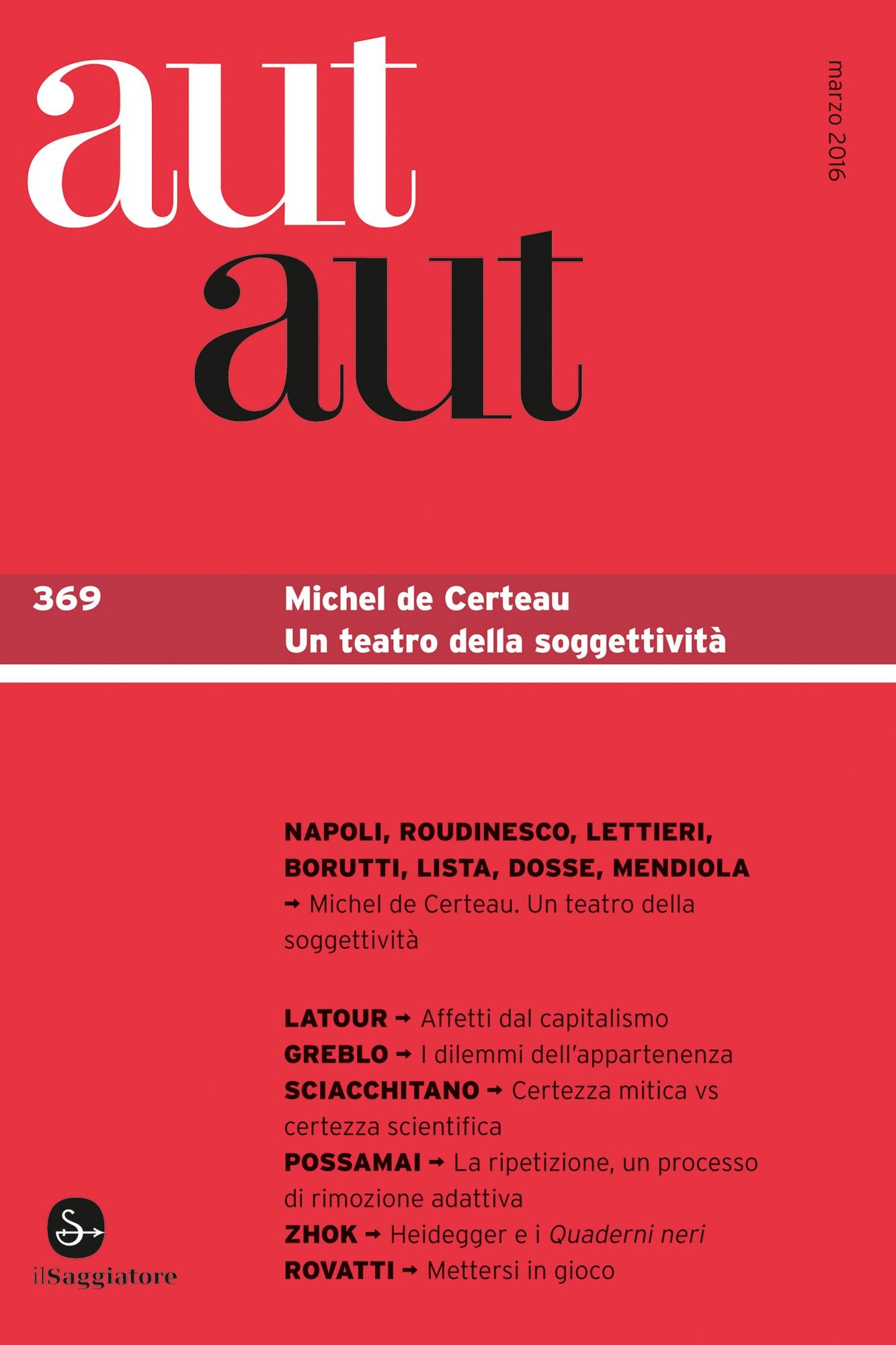 Aut Aut 369. Michel de Certeau. Un teatro della soggettività