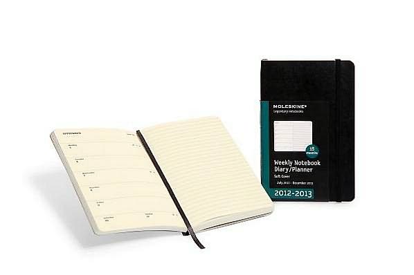 2013 18 Months - Weekly Notebook - Large - Hard Black Cover
