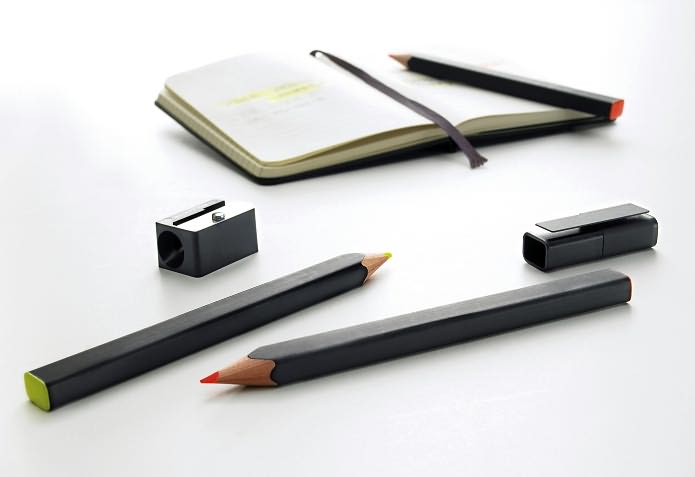 Moleskine Highlighter Pencil Set with cap and sharpener