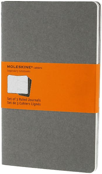 Moleskine Cahier Journal Grey Large Ruled 5x8.25
