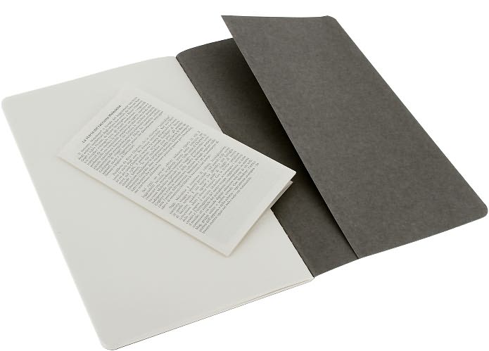 Moleskine Cahier Journal (Set of 3), Large, Plain, Pebble Grey, Soft Cover (5 x