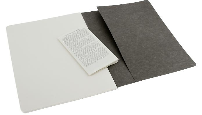 Moleskine Cahier Journal (Set of 3), Extra Large, Plain, Pebble Grey, Soft Cover