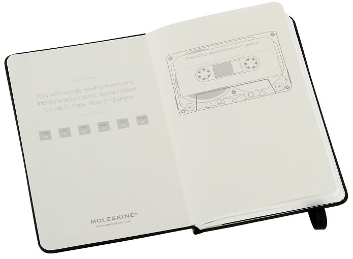 Moleskine Audio Cassette Limited Edition Notebook, Pocket, Plain, Black, Hard Cover (3.5 x 5.5)