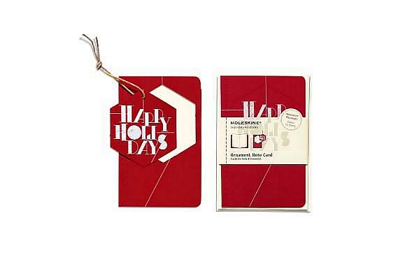 Moleskine Ornmanent Note Cards Holiday Hexagon Pocket