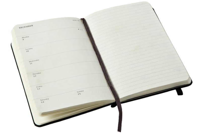 2014 18 Month Planner - Weekly Notebook - Large - Black - Hard Cover