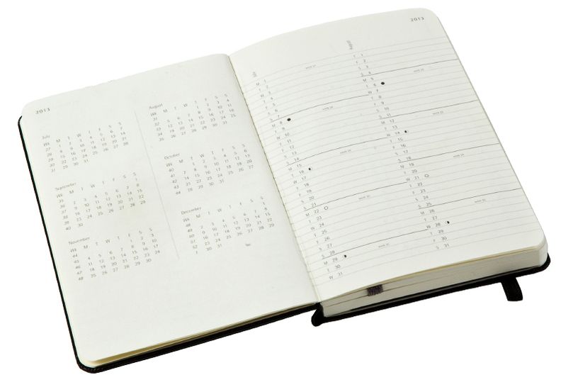 2014 18 Month Planner - Weekly Notebook - Large - Black - Hard Cover
