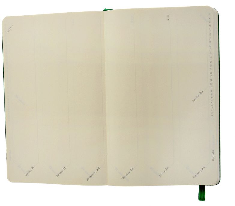 2014 18 Month Planner - Weekly -Turntable - Pocket - Oxide Green - Hard Cover