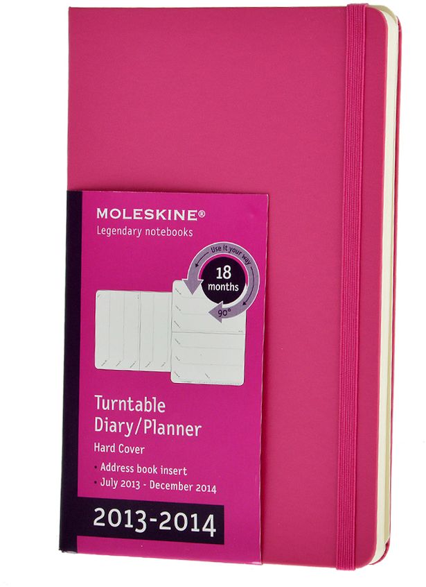 2014 18 Month Planner - Weekly - Turntable - Large - Magenta - Hard Cover