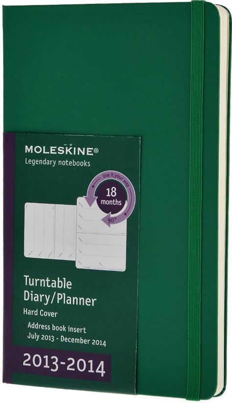 2014 18 Month Planner - Weekly - Turntable - Large - Oxide Green - Hard Cover