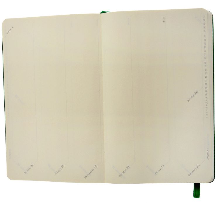 2014 18 Month Planner - Weekly - Turntable - Large - Oxide Green - Hard Cover