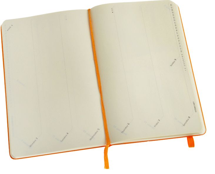 2014 18 Month Planner - Weekly - Turntable - Large - Orange Yellow - Hard Cover