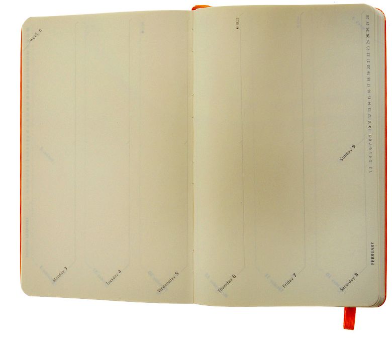 2014 18 Month Planner - Weekly - Turntable - Large - Orange Yellow - Hard Cover