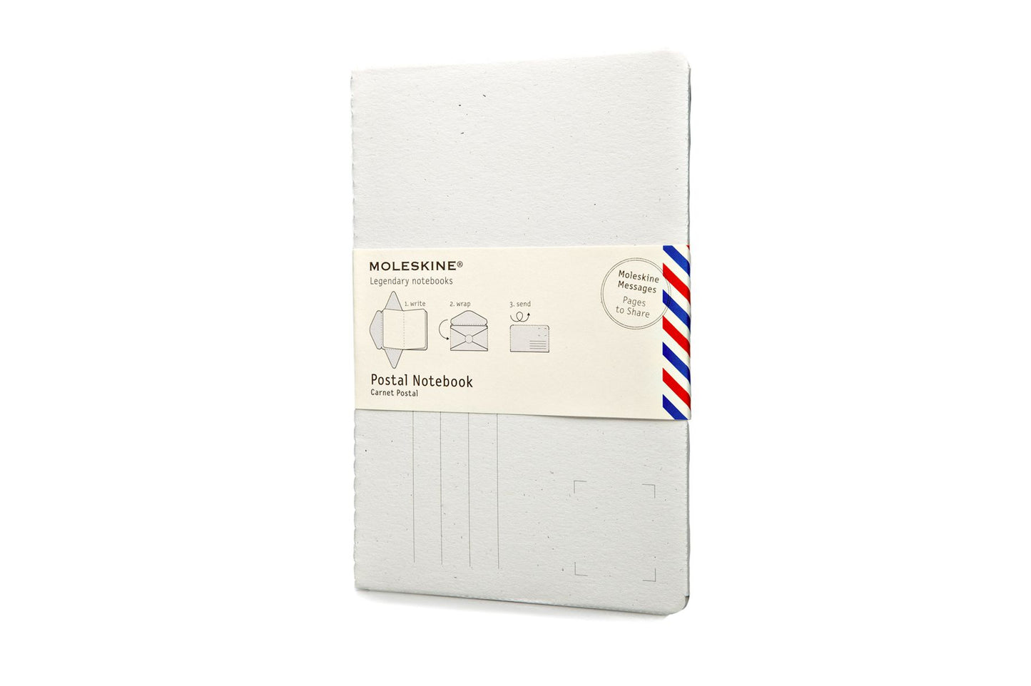 Moleskine Messages Postal Notebook, Large, Plain, Almond White, Soft Cover (4.5 x 6.75)