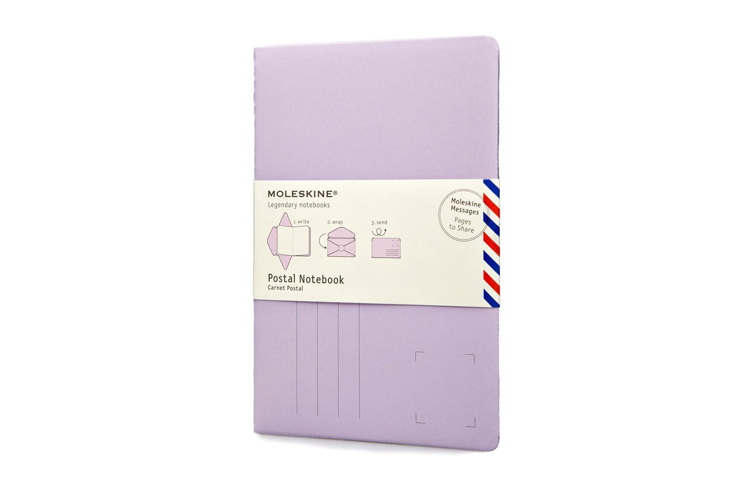 Moleskine Messages Postal Notebook, Large, Plain, Persian Lilac, Soft Cover (4.5 x 6.75)