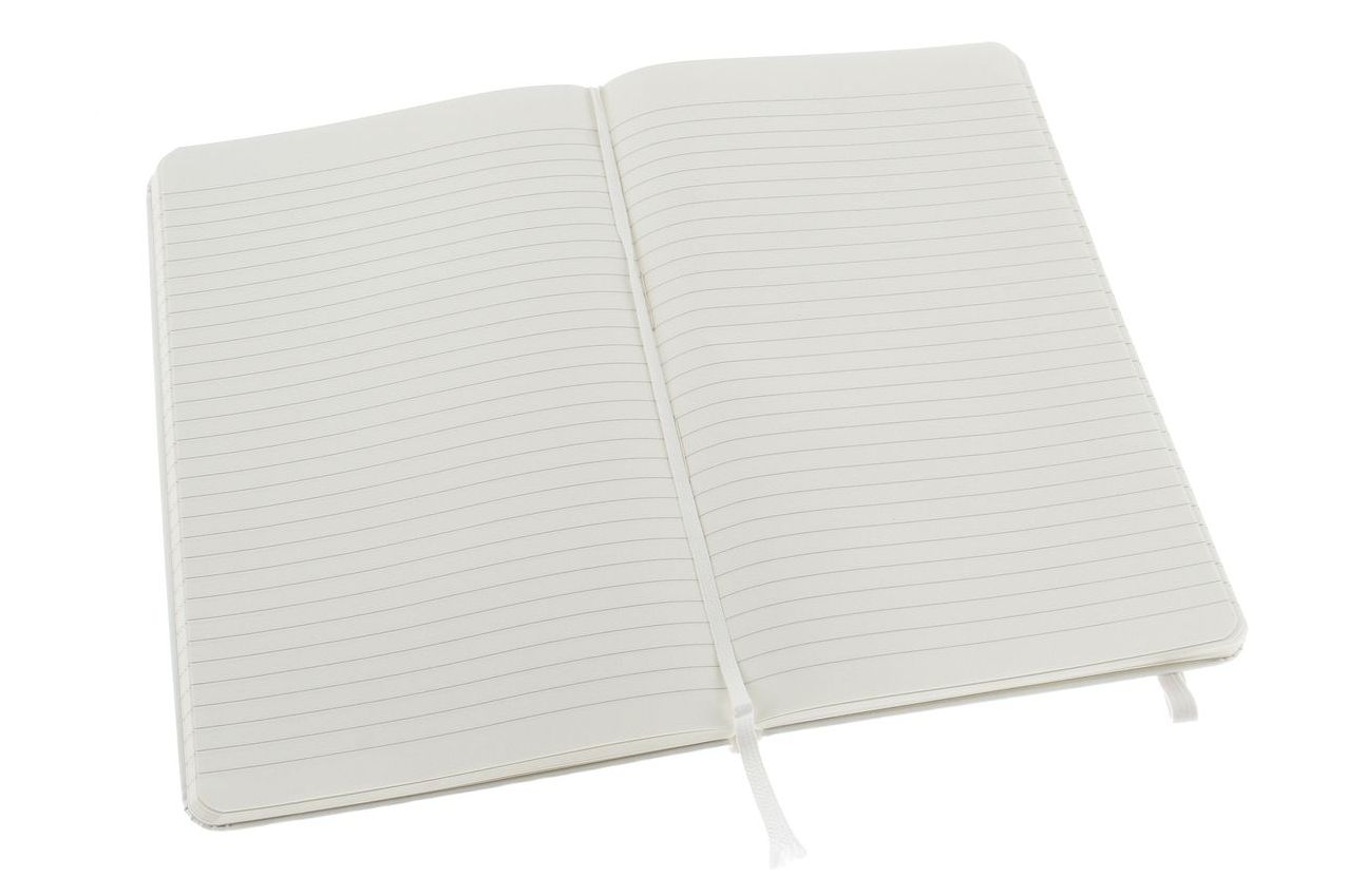 Moleskine Classic Notebook, Large, Ruled, White, Hard Cover (5 x 8.25)