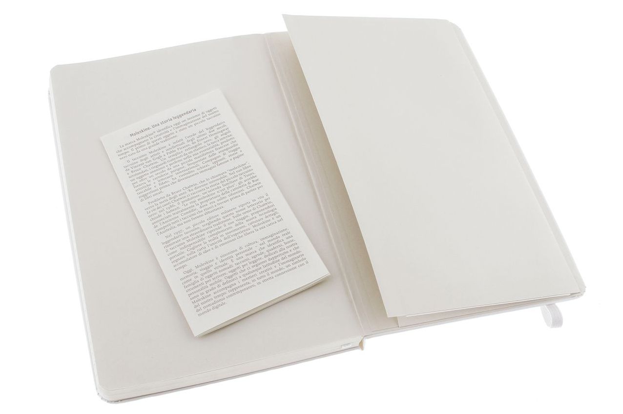 Moleskine Classic Notebook, Large, Ruled, White, Hard Cover (5 x 8.25)