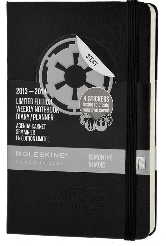 2014 18 Month Limited Edition Planner - Star Wars - Weekly Notebook - Pocket - Black - Hard Cover