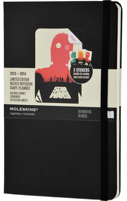 2014 18 Month Limited Edition Planner - Star Wars - Weekly Notebook - Large - Black - Hard Cover