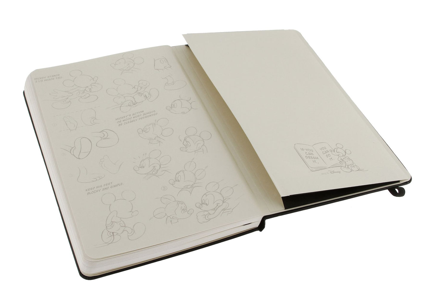 Moleskine Mickey Mouse Limited Edition Notebook, Large, Plain, Black, Hard Cover (5 x 8.25)